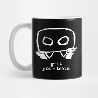 Bloody Mario - the Italian vampire (head) – Grit your teeth (white on black) Mug